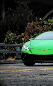 Превью обои lamborghini huracan, lamborghini, автомобиль, зеленый