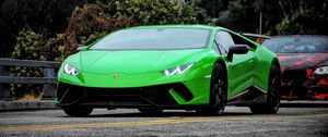 Превью обои lamborghini huracan, lamborghini, автомобиль, зеленый