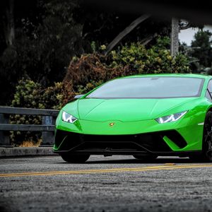 Превью обои lamborghini huracan, lamborghini, автомобиль, зеленый