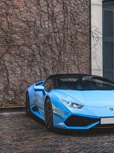 Превью обои lamborghini huracan, lamborghini, автомобиль, синий