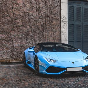 Превью обои lamborghini huracan, lamborghini, автомобиль, синий