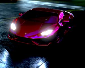 Превью обои lamborghini huracan, lamborghini, спорткар, неон