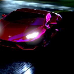 Превью обои lamborghini huracan, lamborghini, спорткар, неон