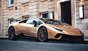 Превью обои lamborghini huracan performante, lamborghini huracan, lamborghini, спорткар, вид сбоку