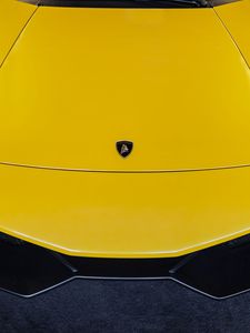 Превью обои lamborghini, murcielago, капот, желтый