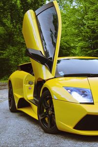 Превью обои lamborghini murcielago lp640, lamborghini murcielago, lamborghini, спорткар, желтый