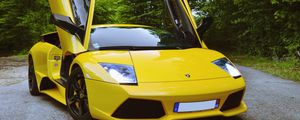 Превью обои lamborghini murcielago lp640, lamborghini murcielago, lamborghini, спорткар, желтый