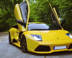 Превью обои lamborghini murcielago lp640, lamborghini murcielago, lamborghini, спорткар, желтый