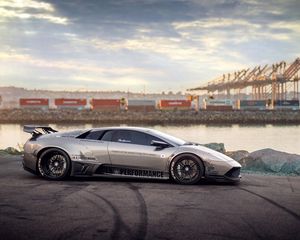 Превью обои lamborghini murcielago, машина, дрифт