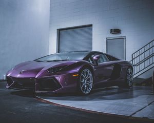 Превью обои lamborghini, спорткар, фиолетовый