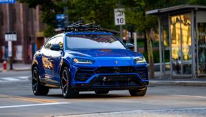 Превью обои lamborghini urus, lamborghini, автомобиль, внедорожник, синий