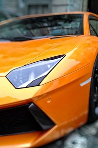 Превью обои lamborghini, вид сбоку, фара