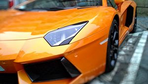 Превью обои lamborghini, вид сбоку, фара