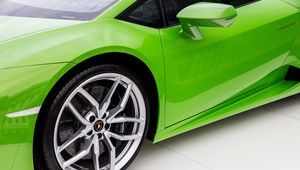 Превью обои lamborghini, зеленый, дверь, колесо