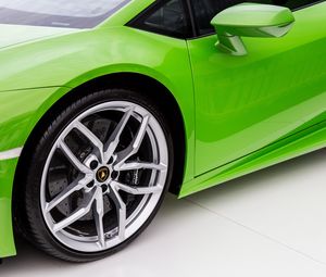 Превью обои lamborghini, зеленый, дверь, колесо