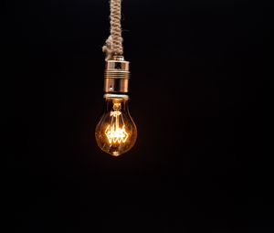 Превью обои ламочка, освещение, веревка, электричество, лампа эдисона