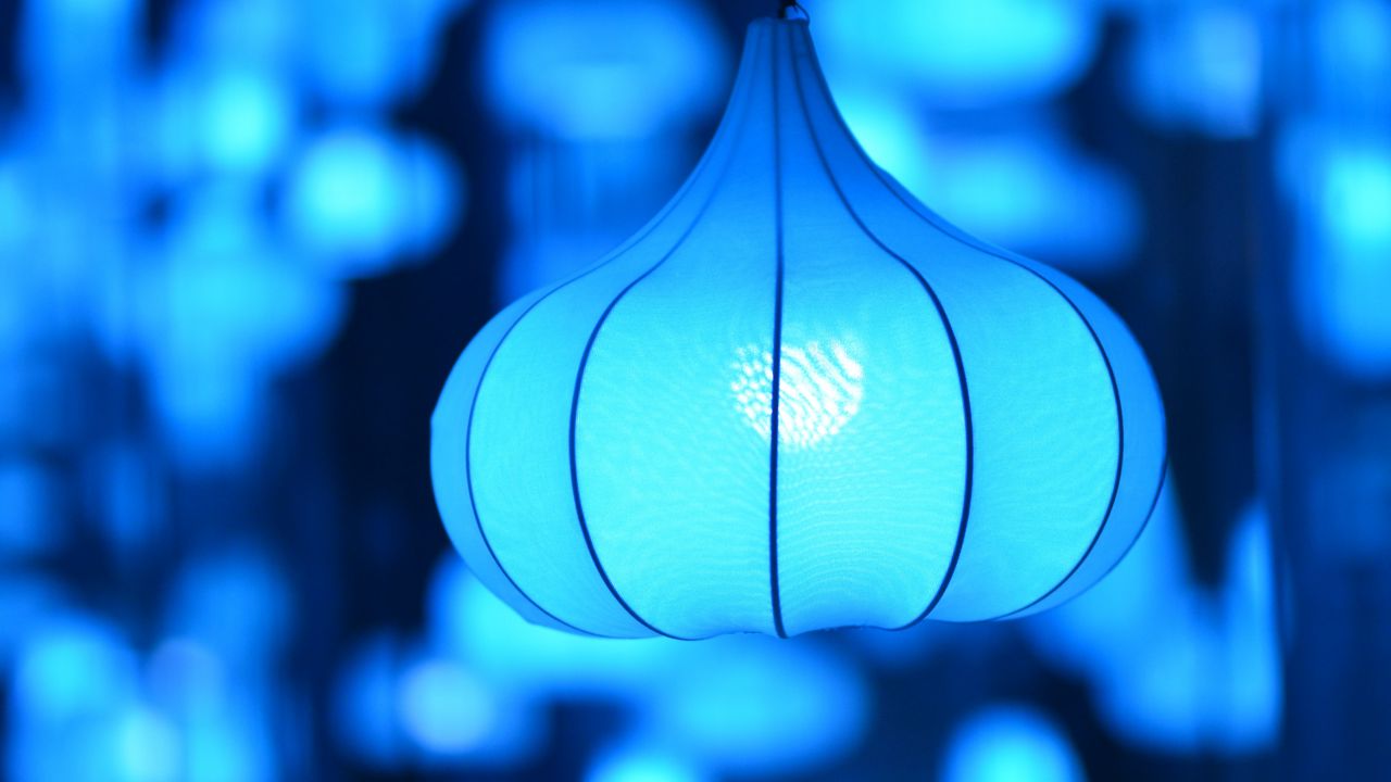 Обои лампа, абажур, светильник, освещение, голубой