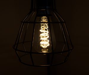 Превью обои лампа накаливания, лампа, свет, конструкция, темный