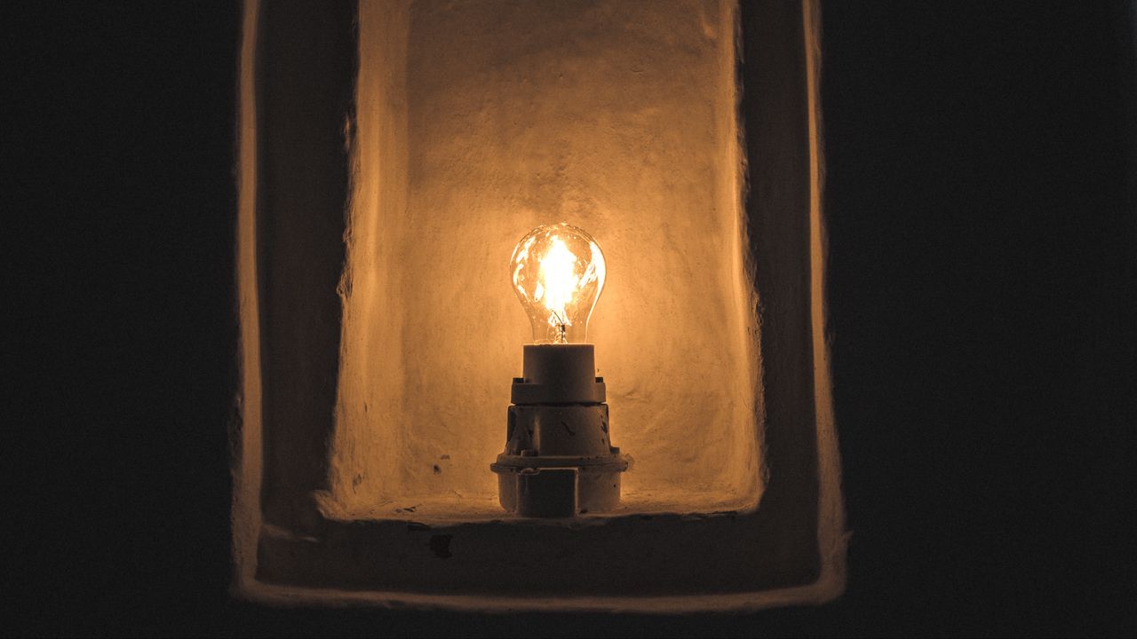 Обои лампа, светильник, освещение, стена
