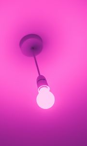 Превью обои лампочка, электричество, розовый, минимализм