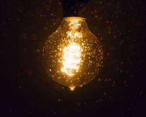 Превью обои лампочка, свет, дождь, мокрый, темный