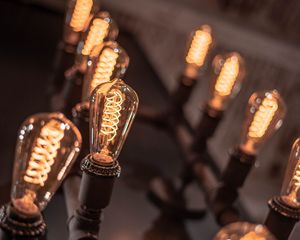 Превью обои лампочки, электричество, спирали, освещение, свет