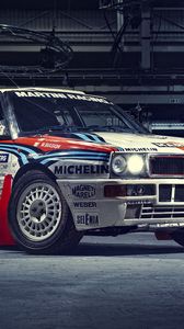 Превью обои lancia, integrale, спорткар, martini racing, top gear, delta, hf