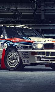 Превью обои lancia, integrale, спорткар, martini racing, top gear, delta, hf