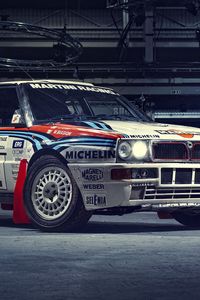 Превью обои lancia, integrale, спорткар, martini racing, top gear, delta, hf