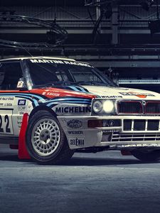 Превью обои lancia, integrale, спорткар, martini racing, top gear, delta, hf