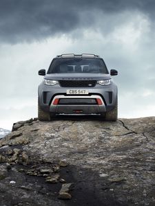 Превью обои land rover  discovery svx, land rover, автомобиль, синий, вид спереди