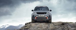 Превью обои land rover  discovery svx, land rover, автомобиль, синий, вид спереди