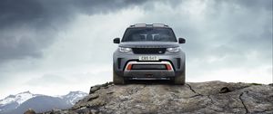 Превью обои land rover  discovery svx, land rover, автомобиль, синий, вид спереди
