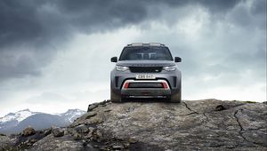 Превью обои land rover  discovery svx, land rover, автомобиль, синий, вид спереди