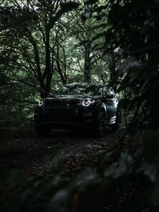 Превью обои land rover, автомобиль, внедорожник, вид спереди