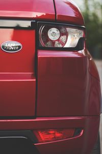 Превью обои land rover, машина, красный, вид сзади, фонари