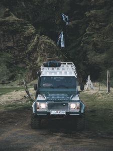 Превью обои land rover, внедорожник, горы, автомобиль