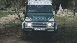 Превью обои land rover, внедорожник, горы, автомобиль
