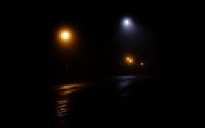 Превью обои lantern, road, night, glow