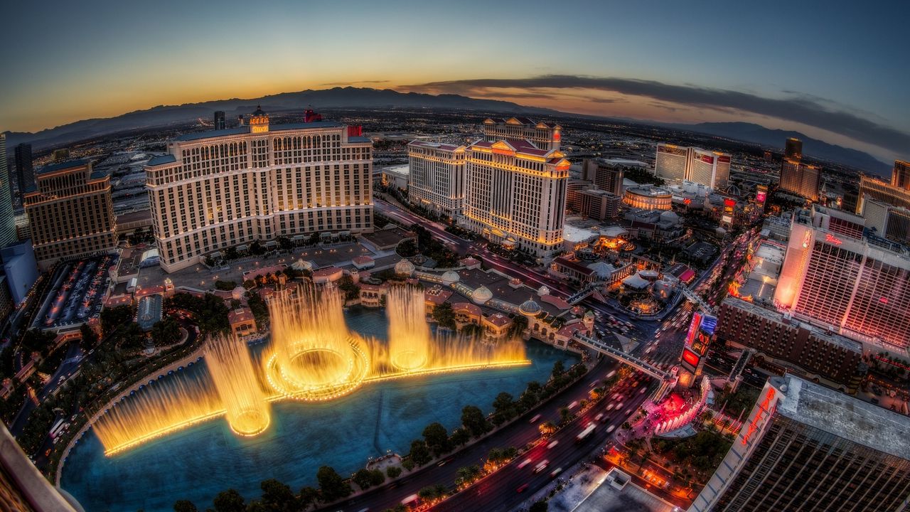 Обои las vegas, bellagio, лас-вегас, белладжио, отель, фонтан, панорама