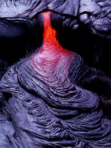 Превью обои лава, поверхность, огненный, вулкан