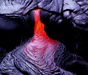 Превью обои лава, поверхность, огненный, вулкан