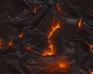 Превью обои лава, текстура, поверхность, трещины, огонь, горячий