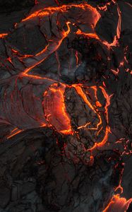 Превью обои лава, вулкан, извержение, горячий