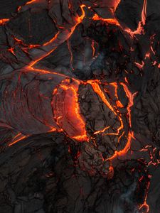 Превью обои лава, вулкан, извержение, горячий