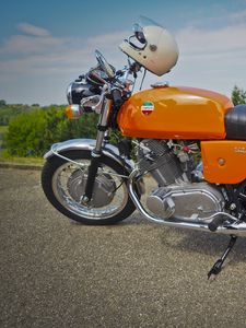 Превью обои laverda 750 sf, laverda, мотоцикл, байк, оранжевый