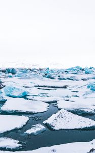 Превью обои льдины, лед, снег, белый, исландия