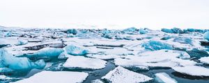 Превью обои льдины, лед, снег, белый, исландия