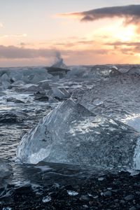 Превью обои лед, берег, море, природа