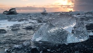 Превью обои лед, берег, море, природа